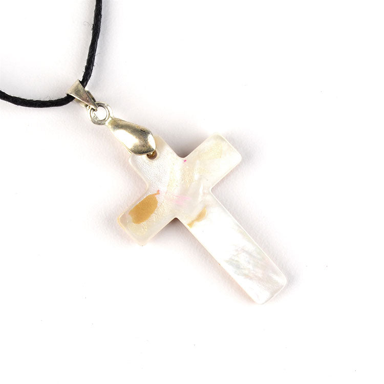 Floral Painting Cross Necklace