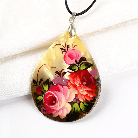 Zhostovo on Mother of Pearl Necklace