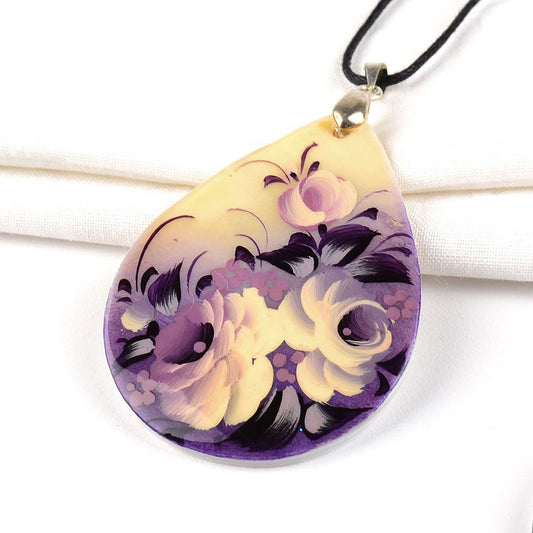 Purple Zhostovo Necklace