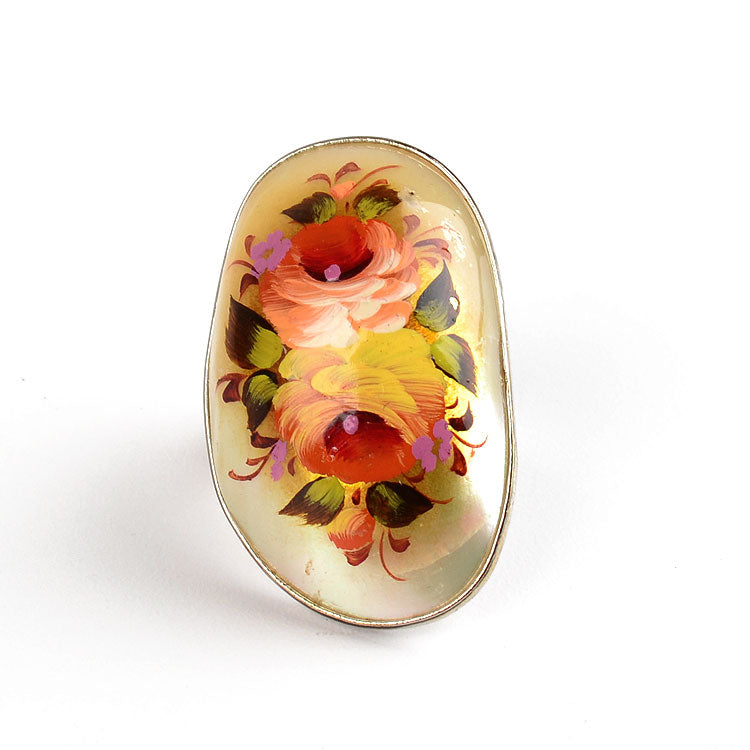 Zhostovo Mother of Pearl Ring