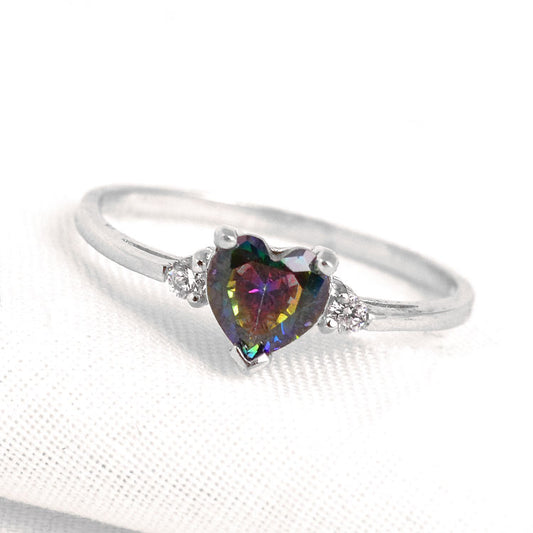 Mystic Topaz Heart Ring