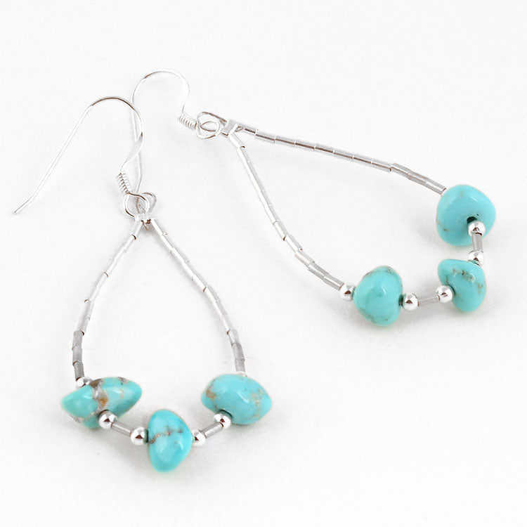 Turquoise Nugget Trio Earrings