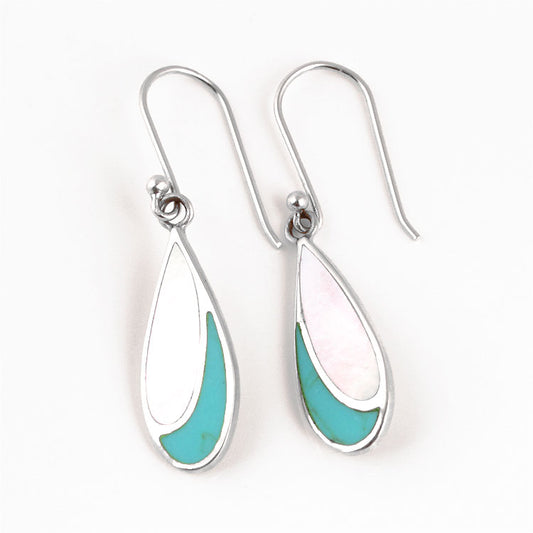 Iridescence & Turquoise Stone Earrings