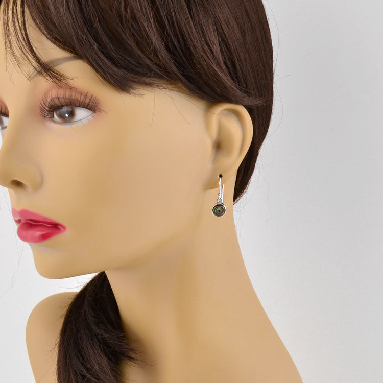 Mini Round Abalone Earrings