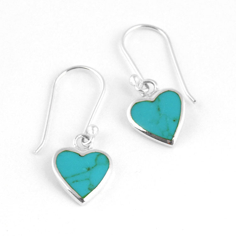 Simple Turquoise Heart Earrings