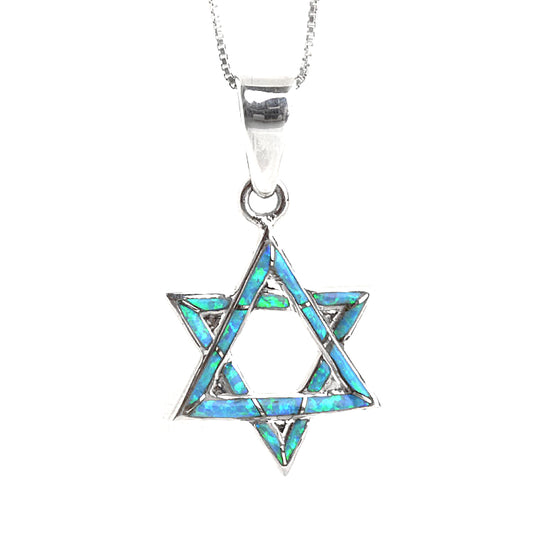 Opal Star of David Pendant