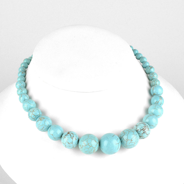 Man Made Turquoise Beaded Necklace