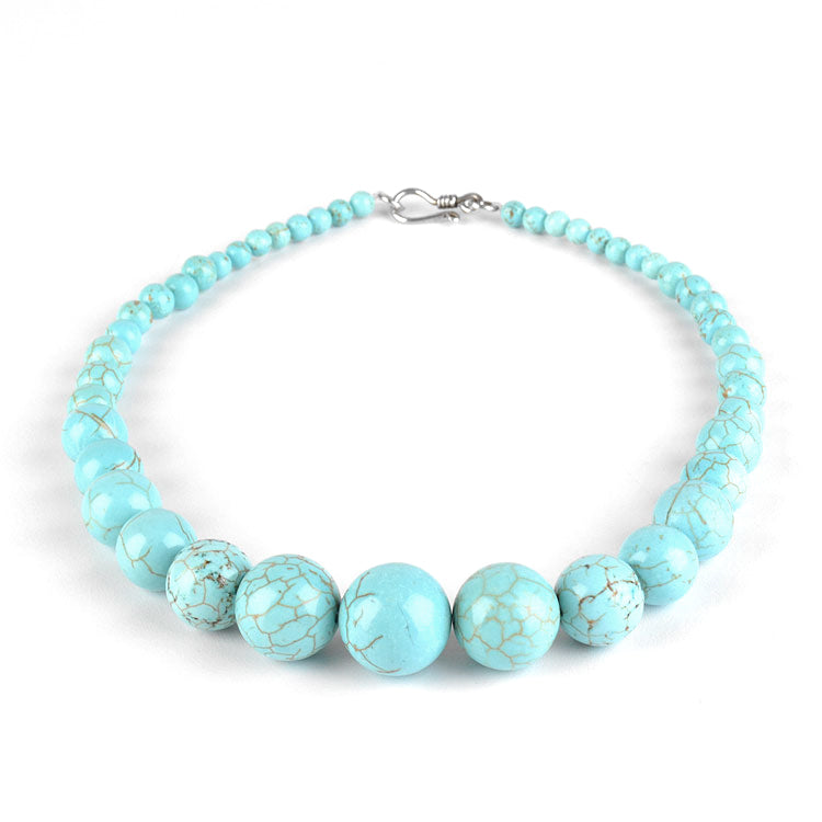 Man Made Turquoise Beaded Necklace