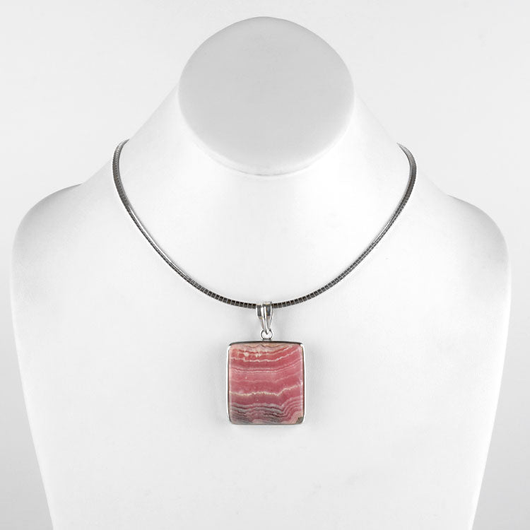 Rhodochrosite Square Pendant