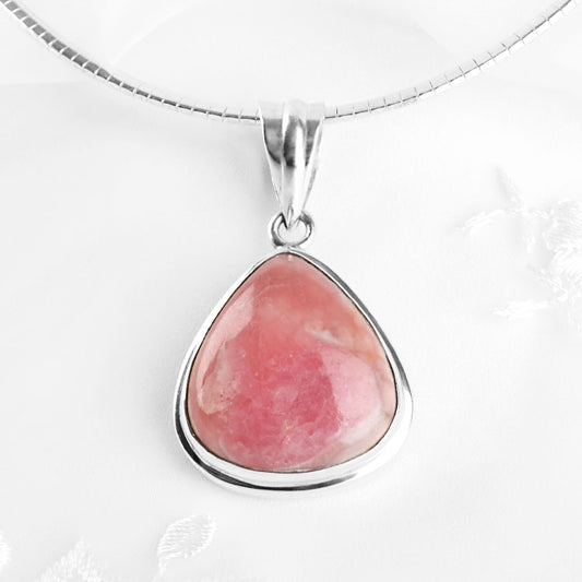 Pink Rhodochrosite Drop Pendant