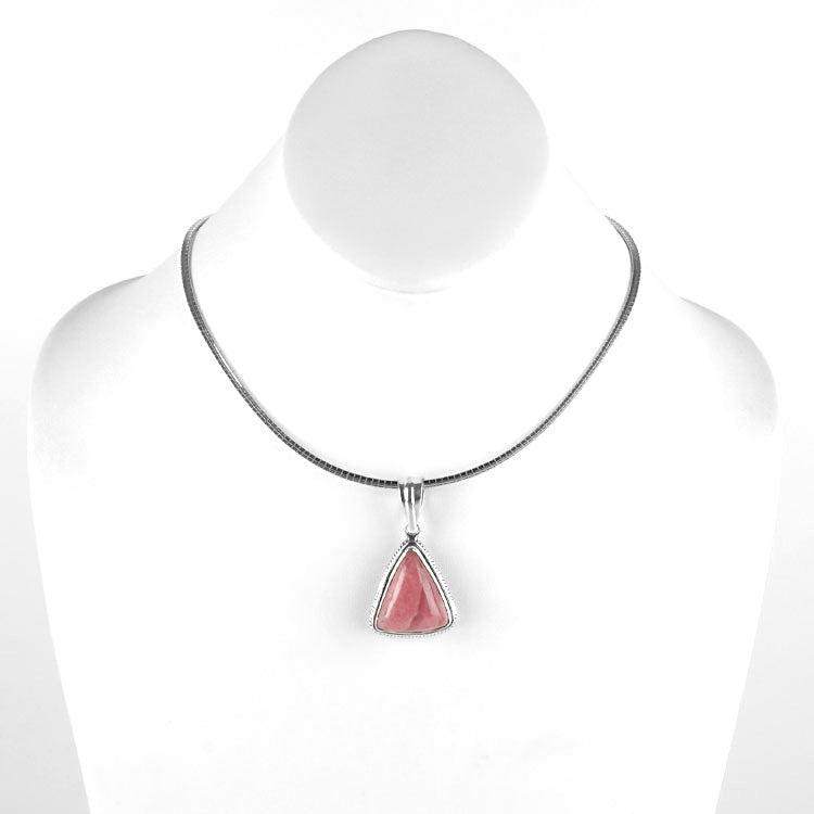 Rhodochrosite Triangle Pendant