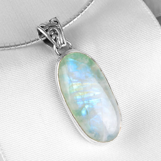 Moonstone Ellipse Pendant