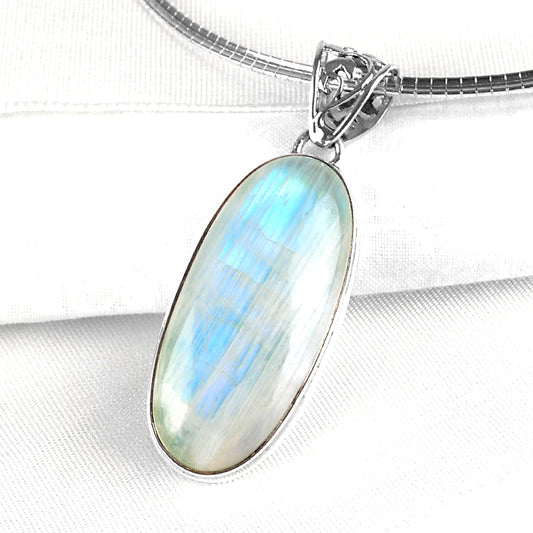 Long Oval Moonstone Pendant