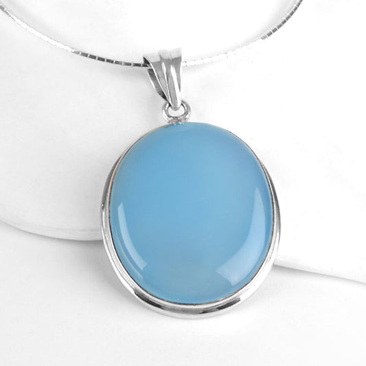 Sky Blue Chalcedony Pendant