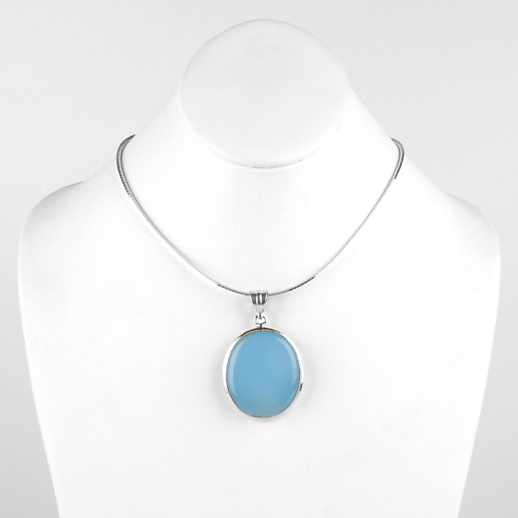 Sky Blue Chalcedony Pendant