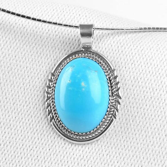 Natural Turquoise Pendant Oval