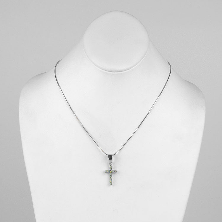 Reversible Cross Pendant - Opal or Lapis Lazuli