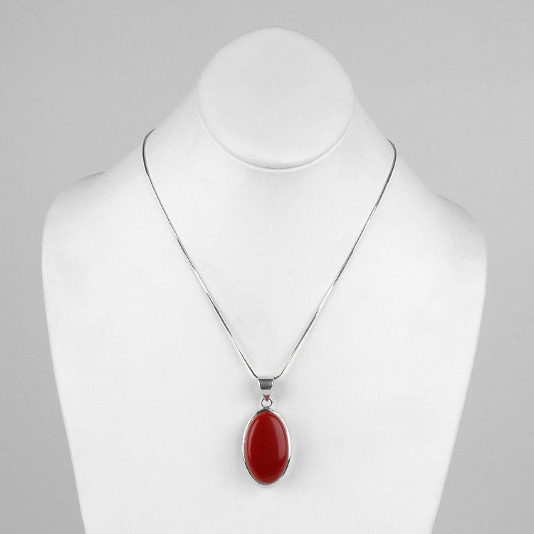 Red Coral Gemstone Pendant