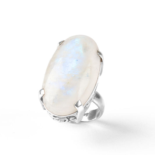 Large High Set Moonstone Ring