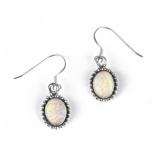 Small Oval Opal Earrings