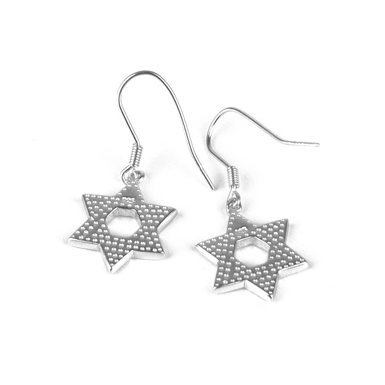 Blue Opal Star of David Earrings