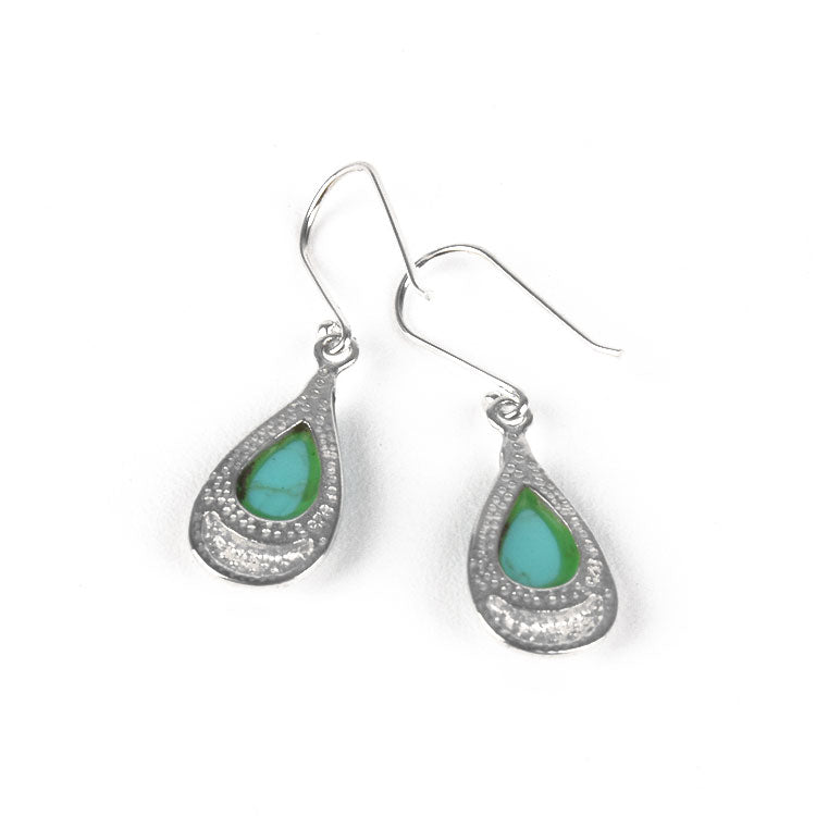 Turquoise Silver Drop Earrings