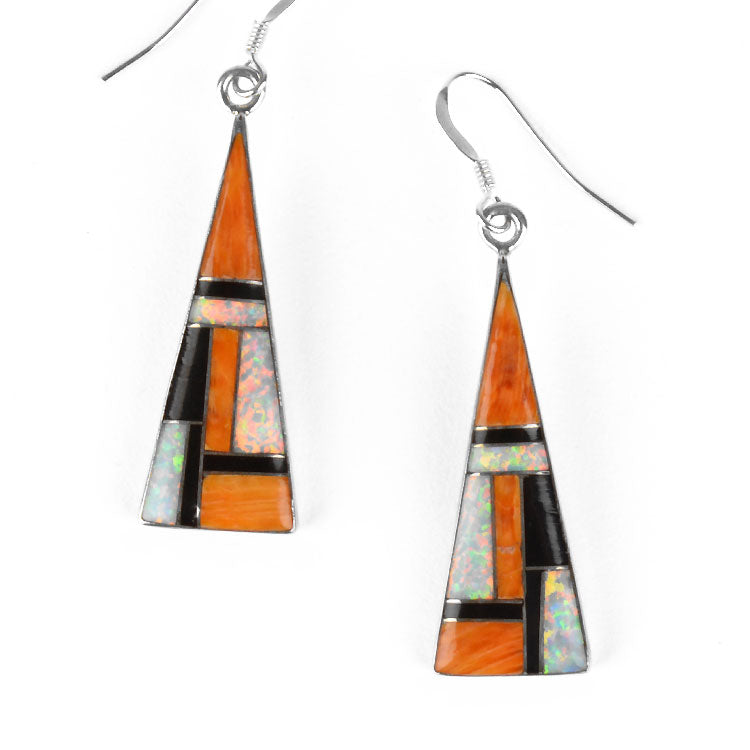 Spiny Oyster Shell & Opal Earrings