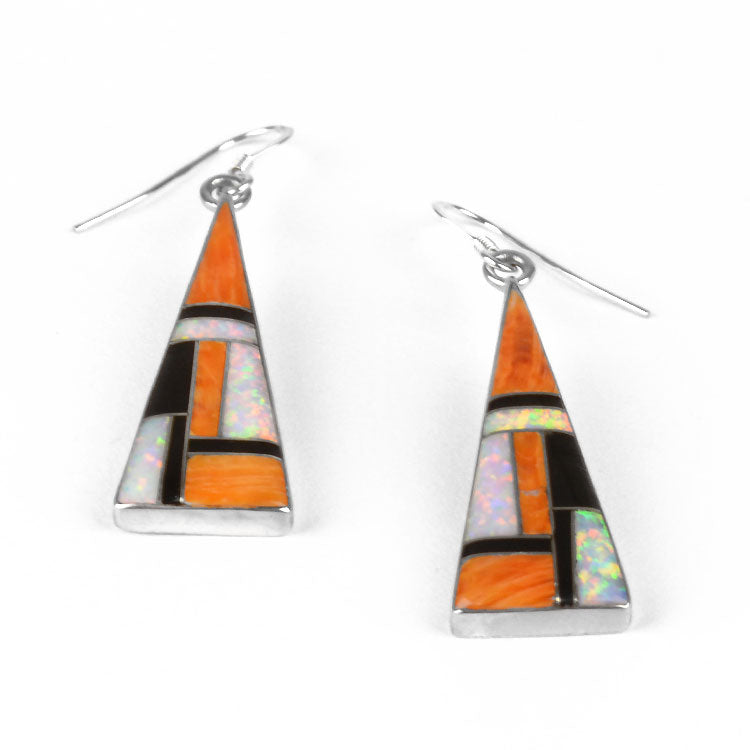 Spiny Oyster Shell & Opal Earrings