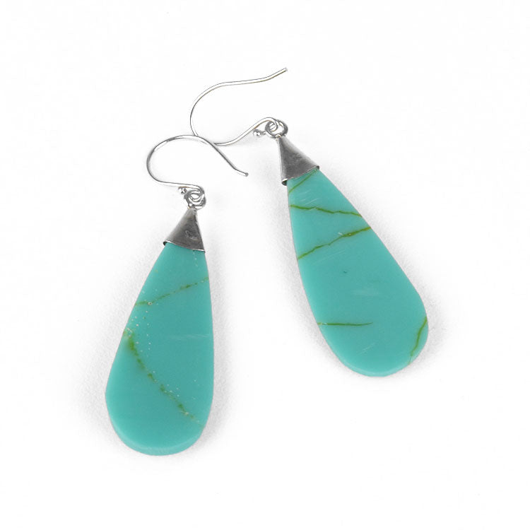 Created Turquoise Drop Earrings