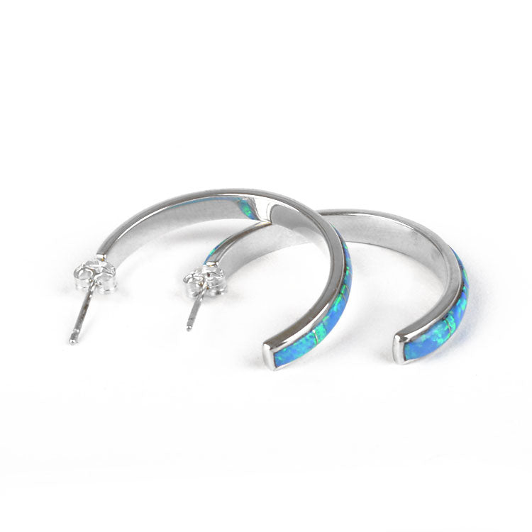 Opal Half Hoop Earrings