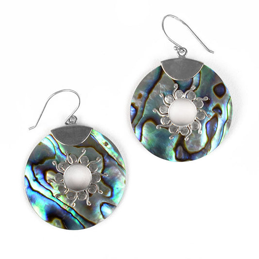 Abalone Shell Circle Earrings