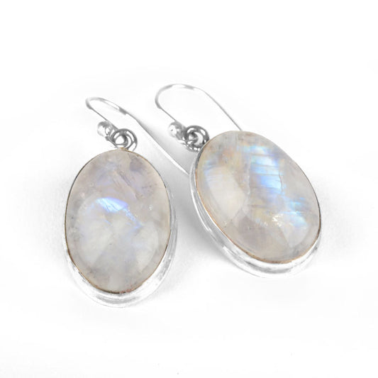 Oval Moonstone Earrings
