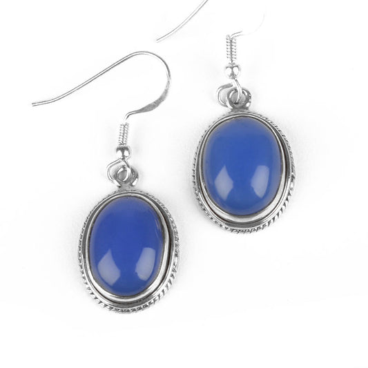 Blue Chalcedony Gemstone Earrings