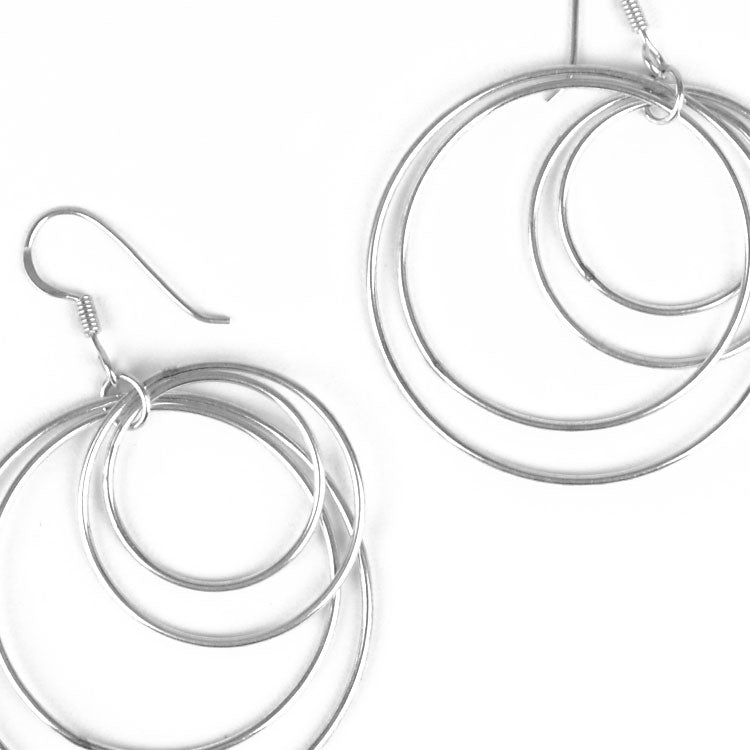 4 in 1 Silver Hoop Earrings