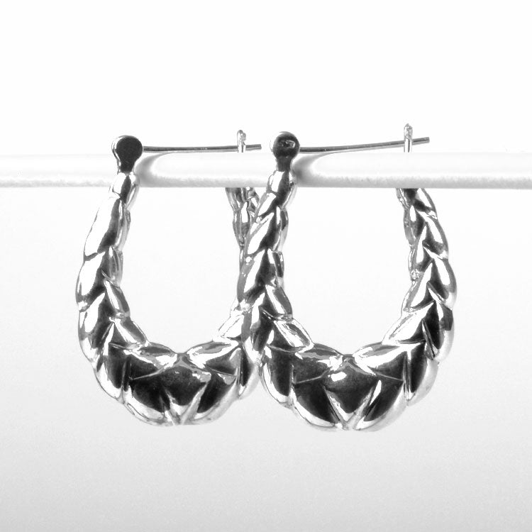 Fancy Hollow Sterling Silver Earrings