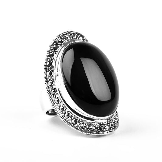 Grand Black Onyx Cocktail Ring