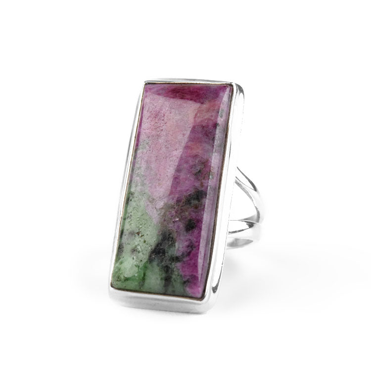 Rectangle Ruby-Zoisite Ring