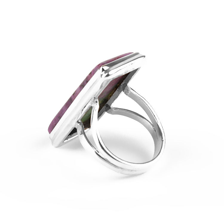 Rectangle Ruby-Zoisite Ring