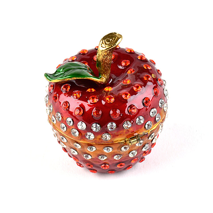 Teacher Gift Jeweled Apple Trinket Box