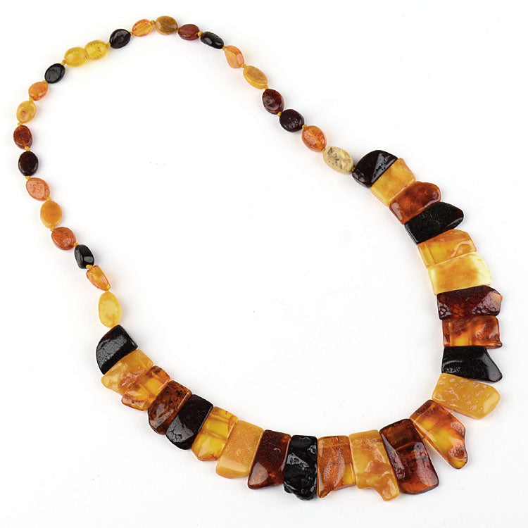 Multi-Colored Natural Amber Necklace