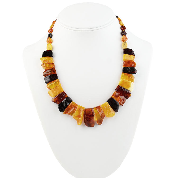 Multi-Colored Natural Amber Necklace