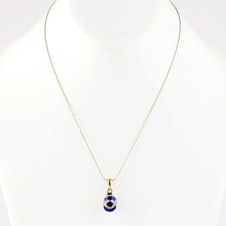 Small Blue Faberge Egg Pendant