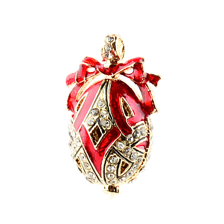 Holiday Red Faberge Egg Pendant