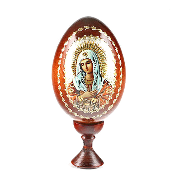 Virgin Mary Russian Religious Icon Egg