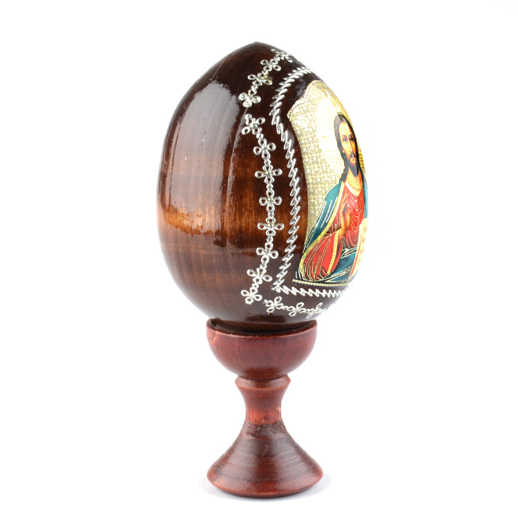Icon of Jesus Wooden Egg
