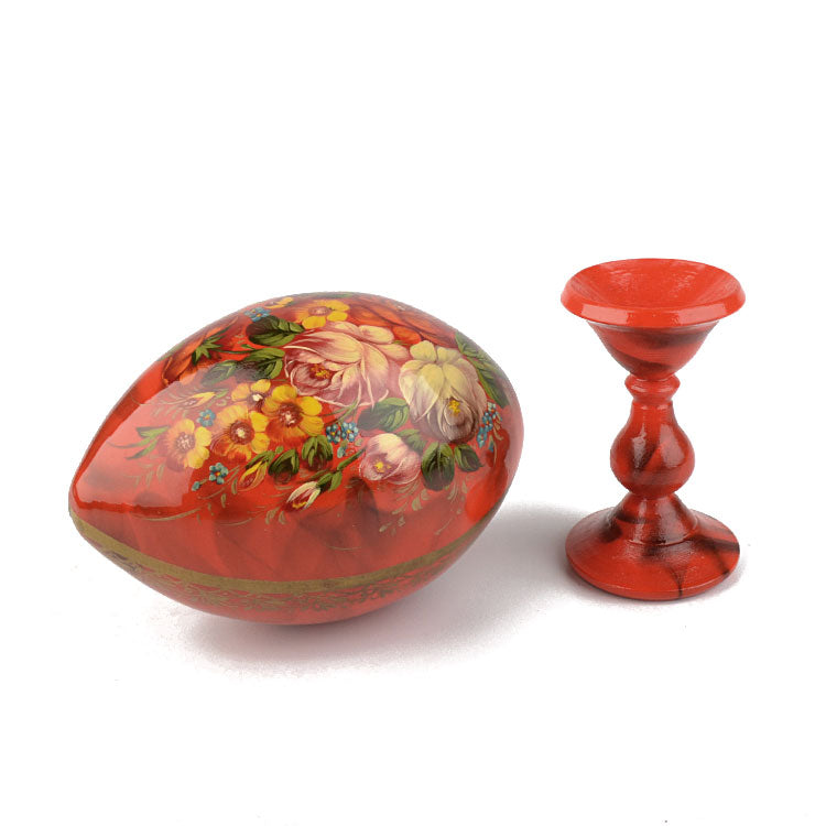Botanic Wooden Egg with Stand