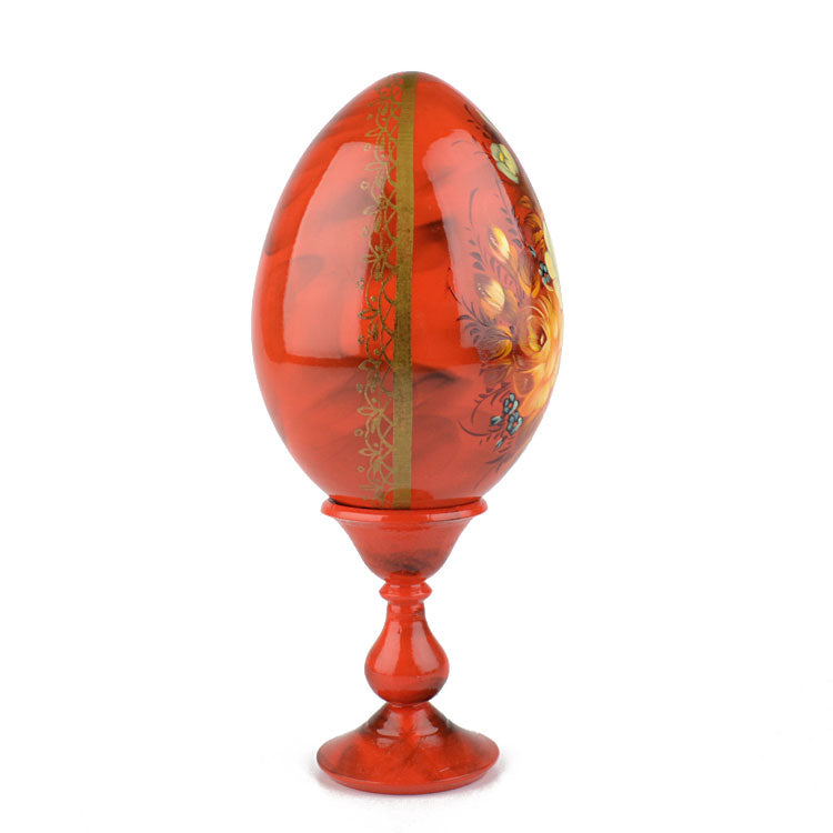 Flowery Wooden Egg