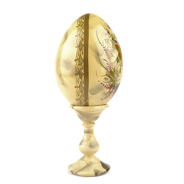 Decorative Egg With Flowers On Stand