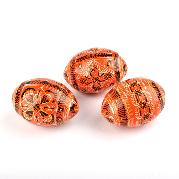 Orange Pysanky Eggs (3)
