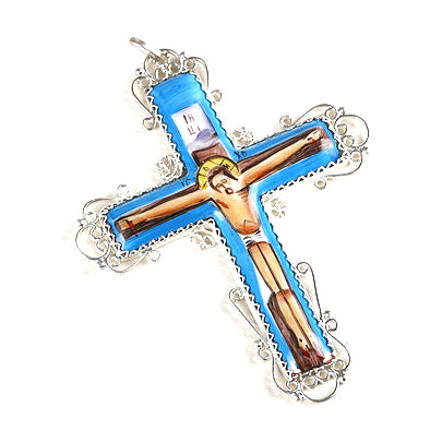 Finift Enamel Crucifix Pendant